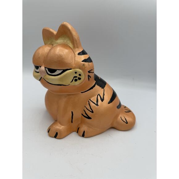 Vintage Hand Painted Garfield Figurine 7” Sitting Jim Davis 1978 Comic Strip Cat - Picture 3 of 6